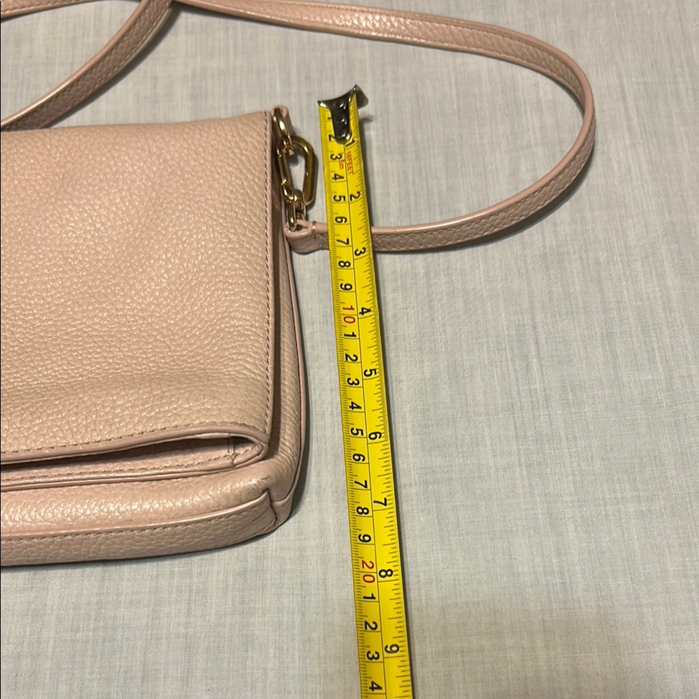 Tory Burch Thea Fold Over Messenger Pink Crossbody Bag with Adjustable Strap - Picture 9 of 10